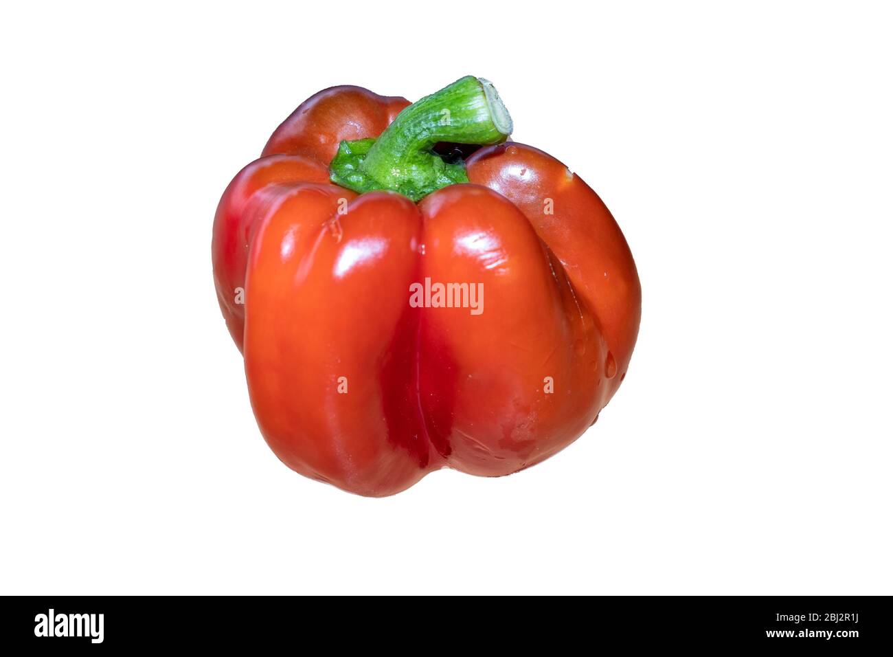 Red Bell pepper isolated on white background Stock Photo - Alamy