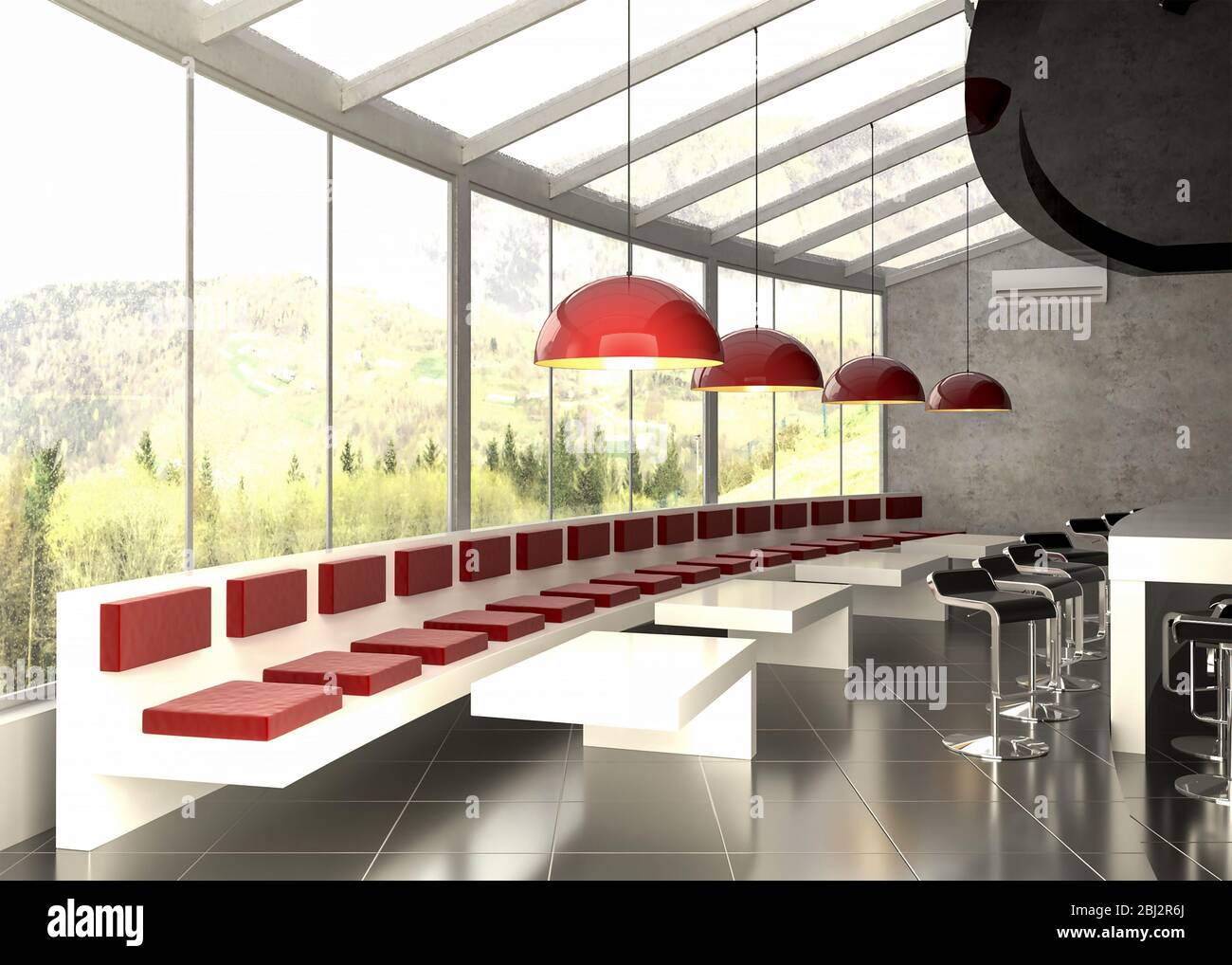 3d render cafe bar interior hi-res stock photography and images - Alamy