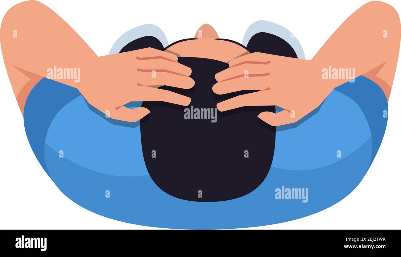Stressed man semi flat RGB color vector illustration Stock Vector