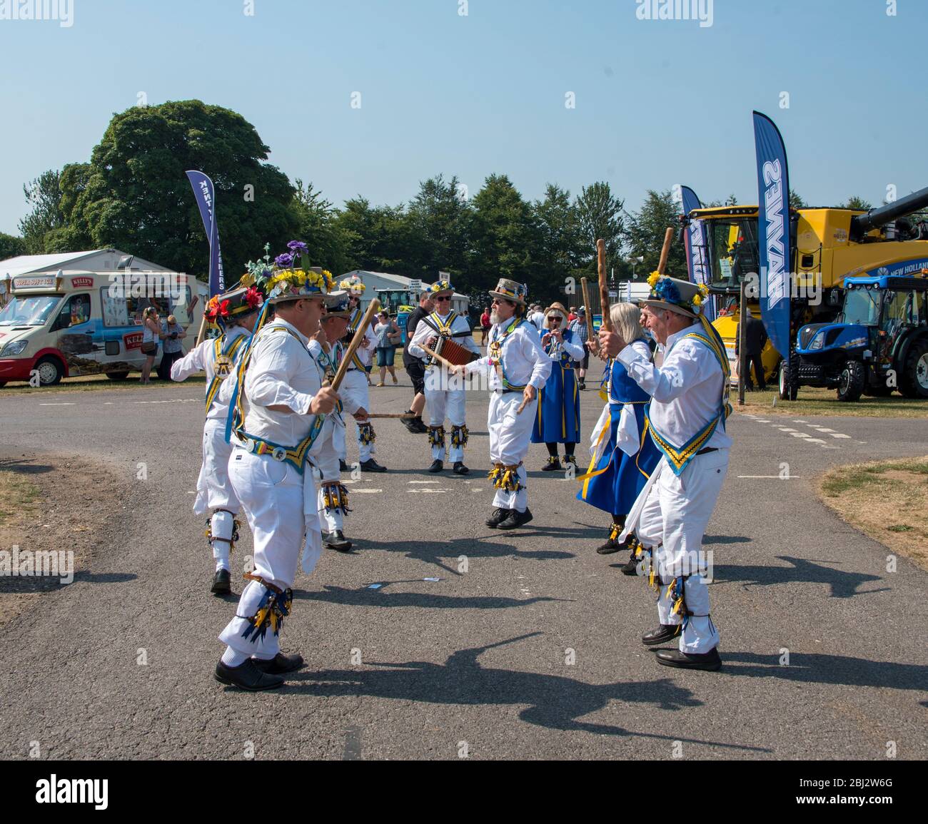 KENT COUNTY SHOW,KENT,UK- JULY 6 2018: Morris Dancers perform at the annual Kent County Show in the UK. Morris dancing is a form of English folk dance Stock Photo