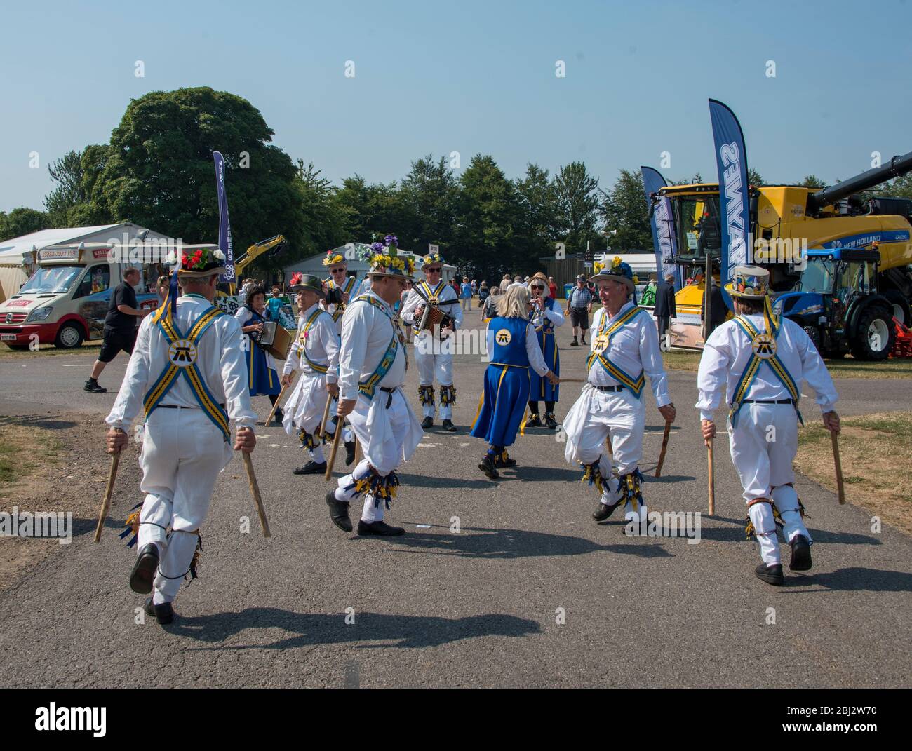 KENT COUNTY SHOW,KENT,UK- JULY 6 2018: Morris Dancers perform at the annual Kent County Show in the UK. Morris dancing is a form of English folk dance Stock Photo