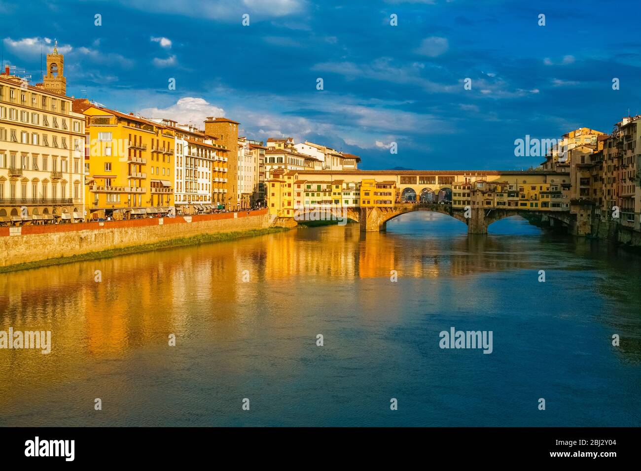 Italy Tuscany -  Florence  - Ponte Vecchio on the Arno River Stock Photo