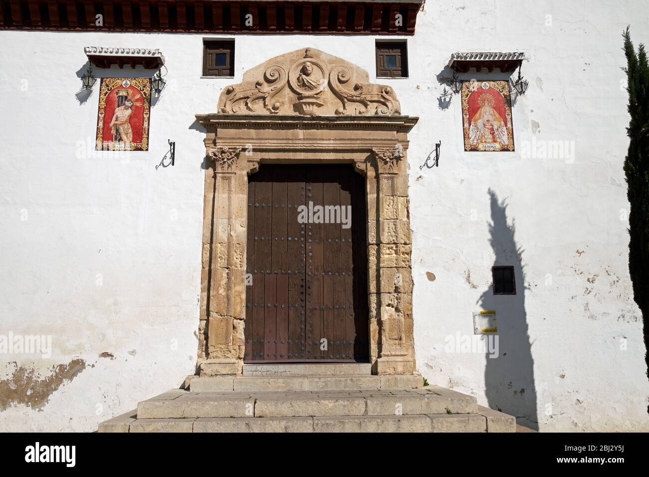 Main entrance to Iglesia de San Miguel Bajo, Albaicín district, Granada, Spain. Stock Photo