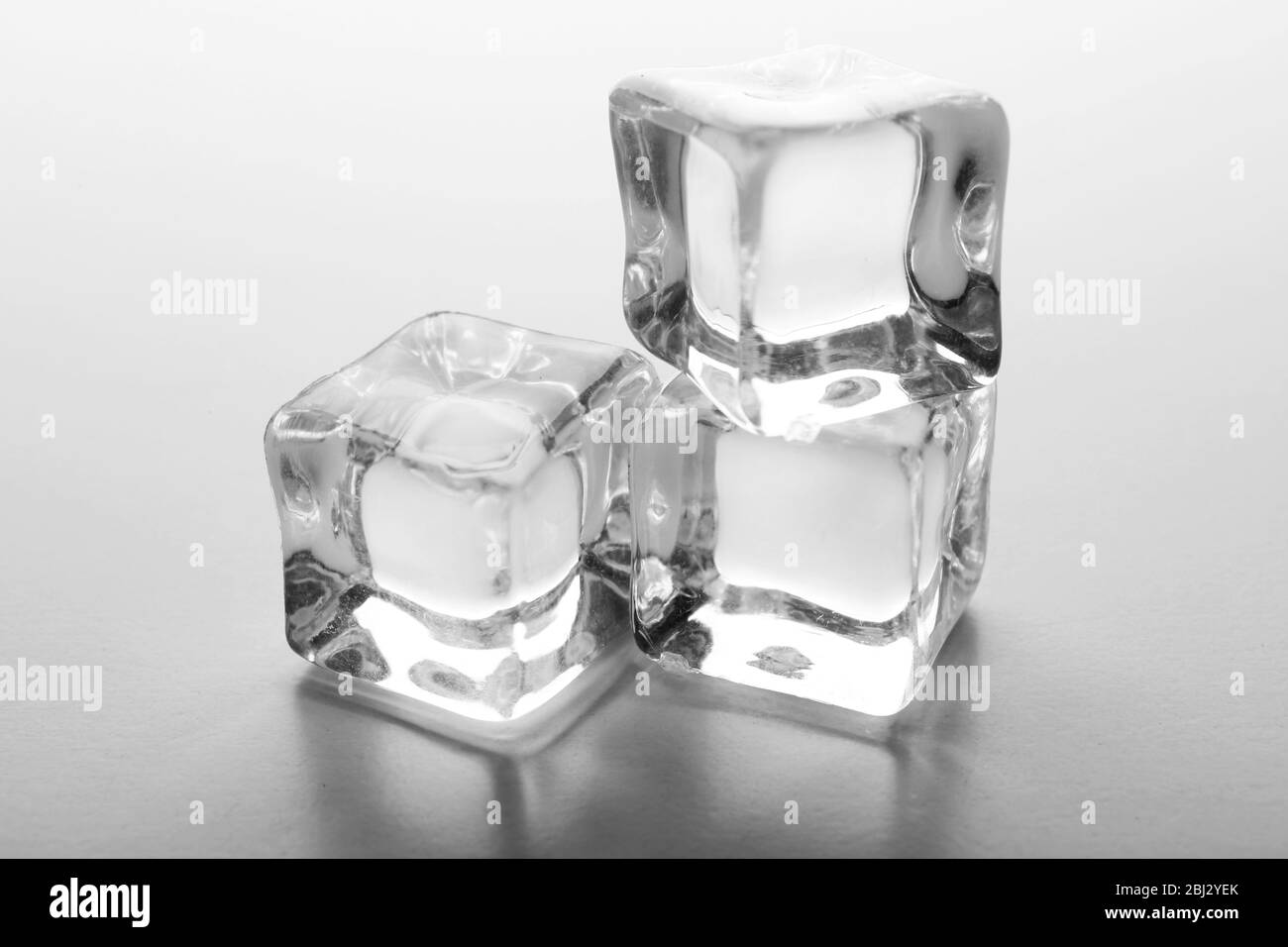 Clear ice cubes putted as stairs, close up Stock Photo