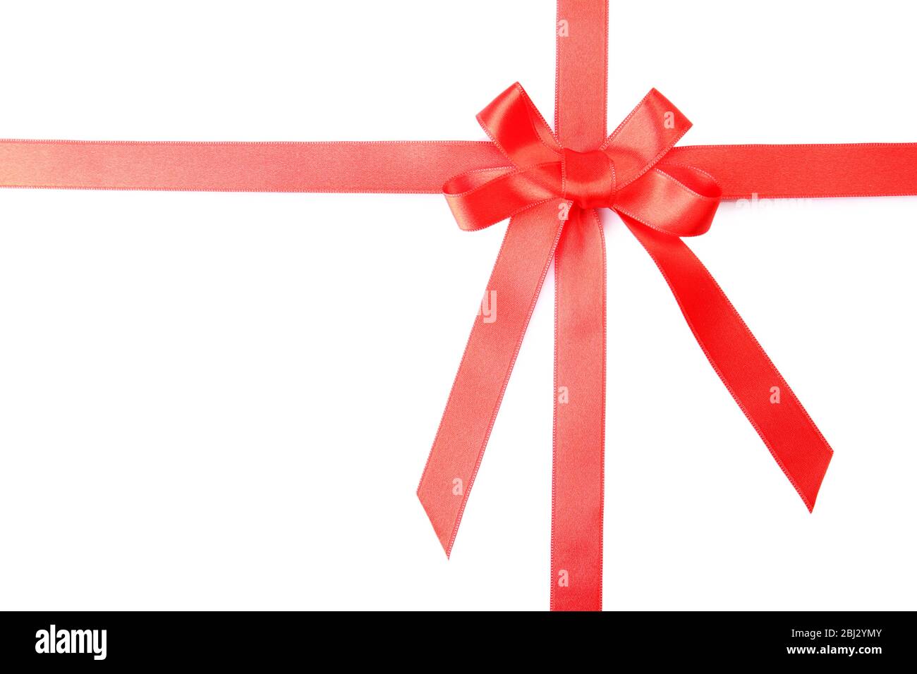 Red bow with ribbon isolated on white background Stock Photo - Alamy