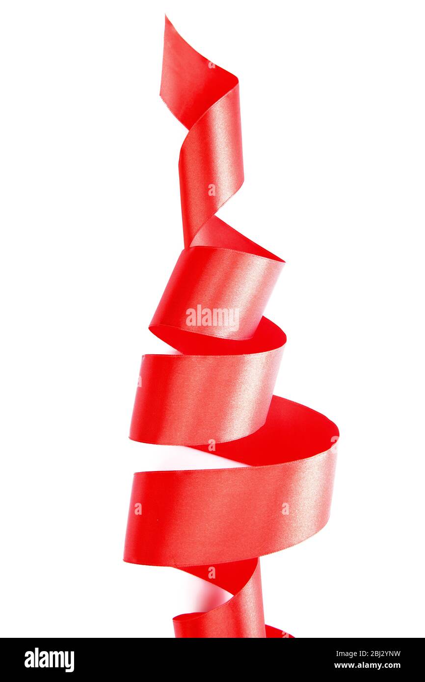 Red ribbon isolated on white Stock Photo - Alamy