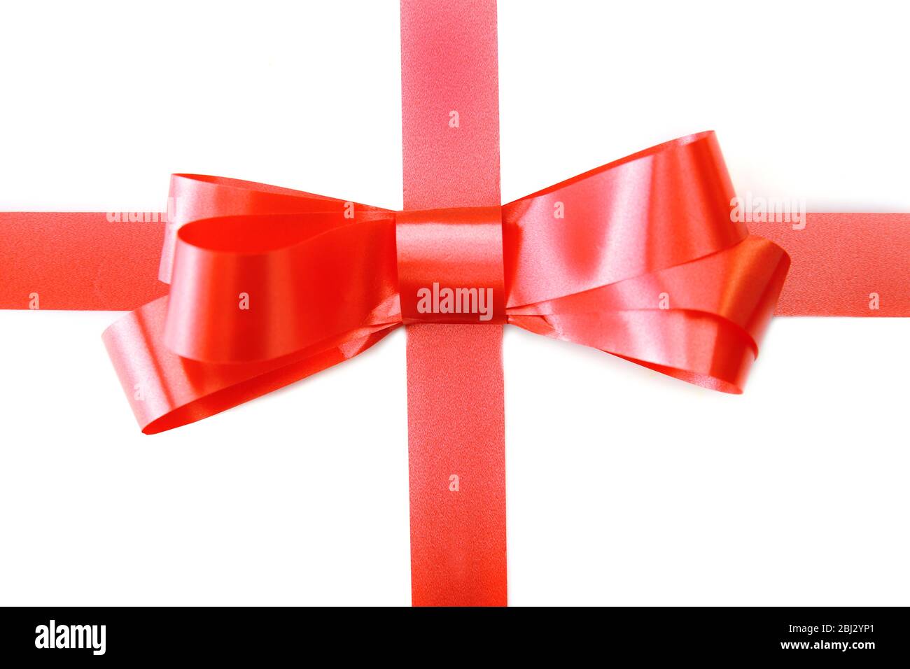 Red ribbon bow isolated on white background Stock Photo - Alamy