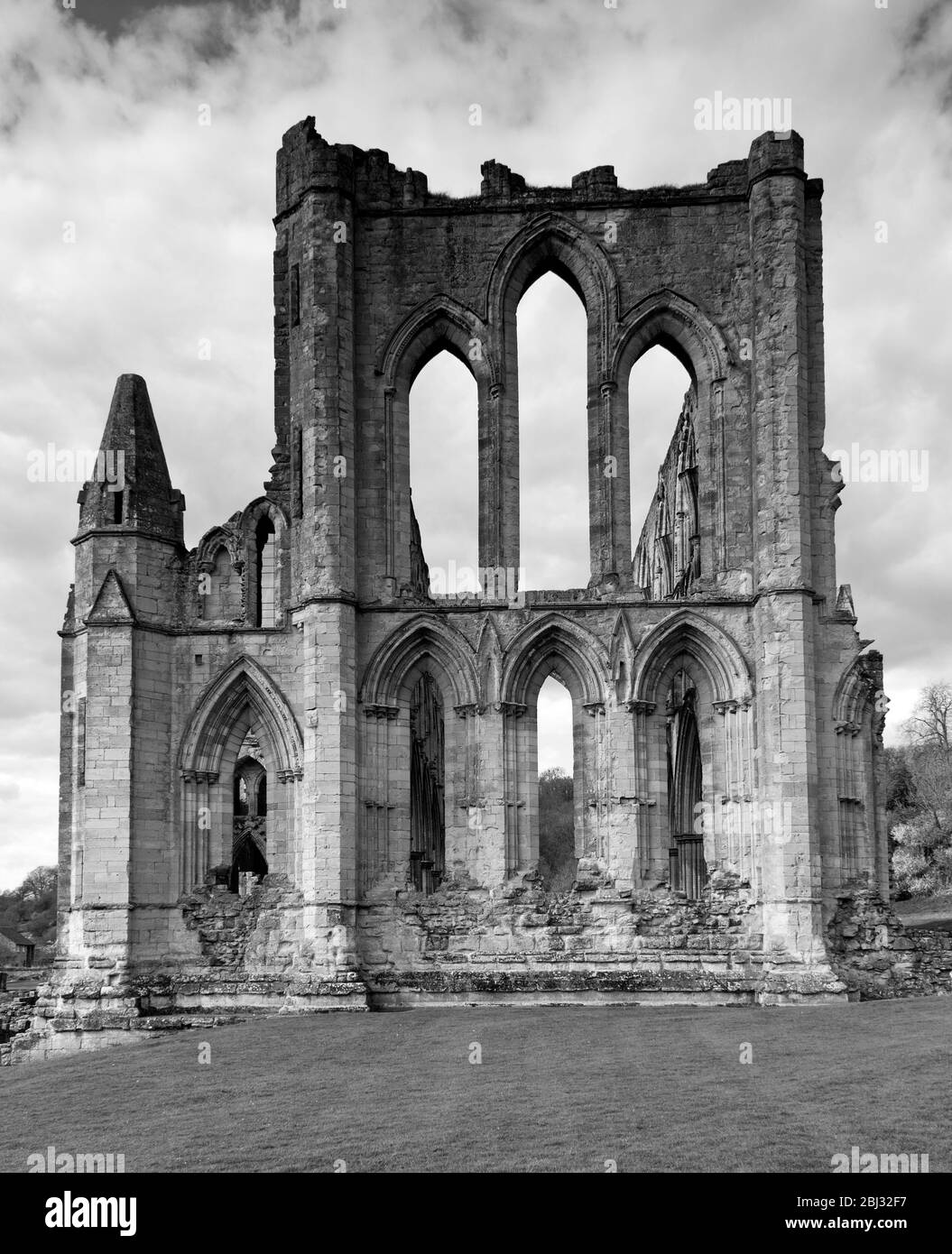 The East facade of the Presbytery at Rievaulx Abbey North Yorkshire Stock Photo