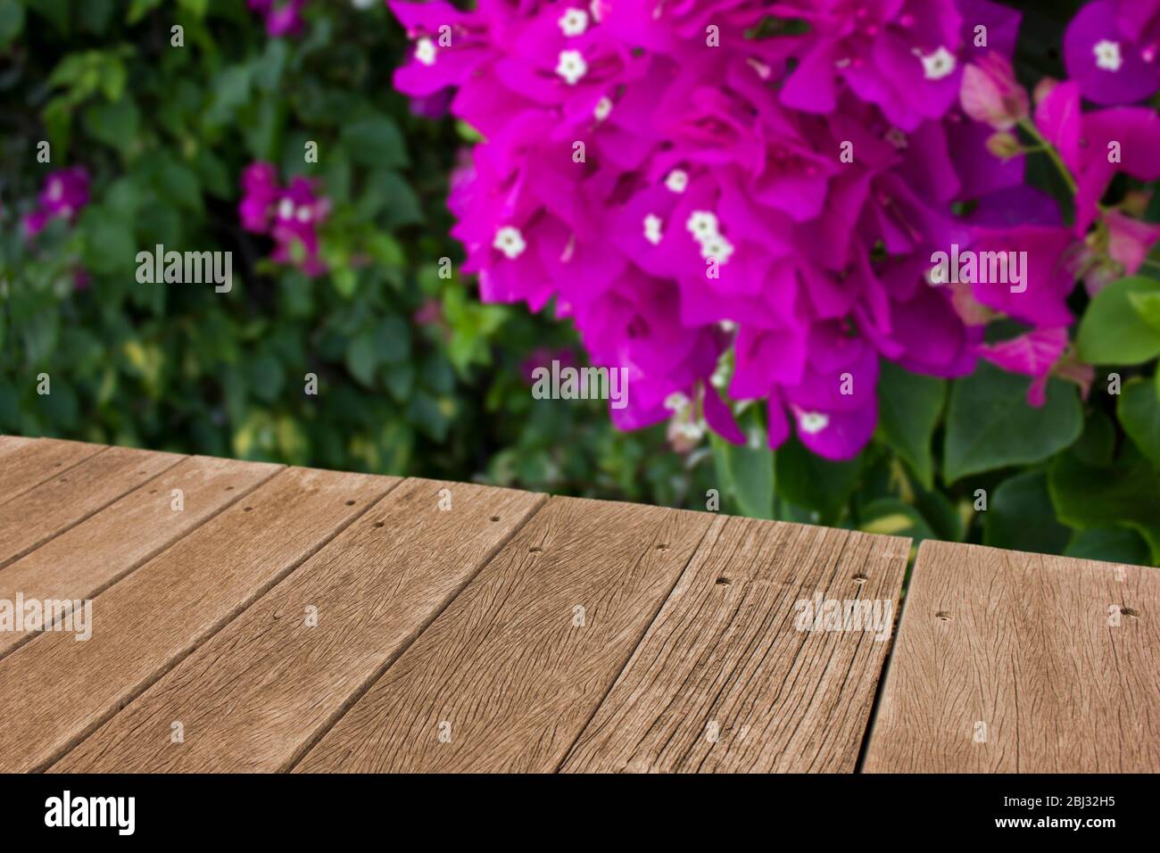 Wooden board empty table in front of blurred background Mock up for display of product Stock Photo