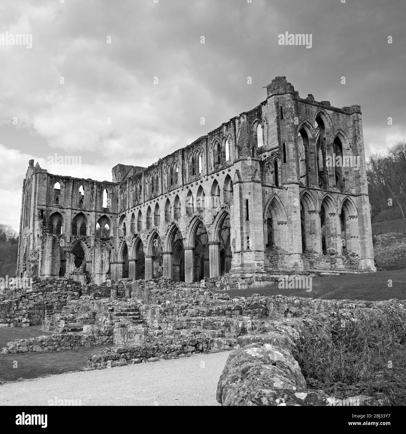 The church ruins of Rievaulx Abbey North Yorkshire Stock Photo