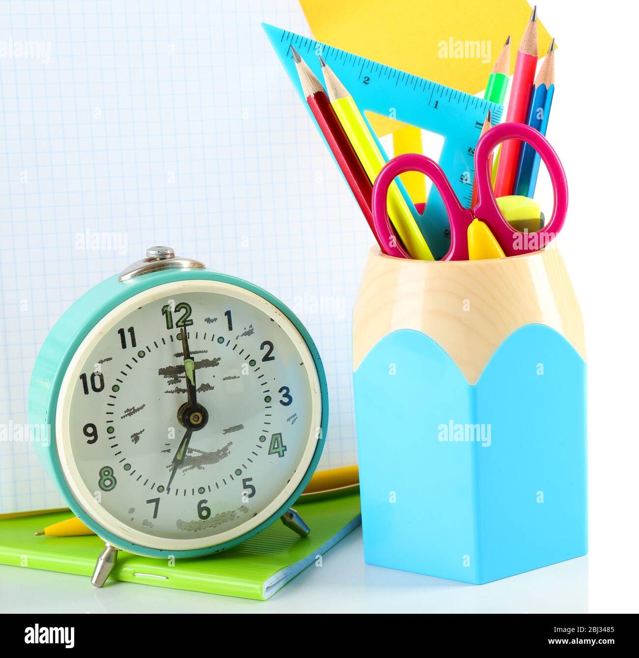 School and office stationary isolated on white Stock Photo Alamy