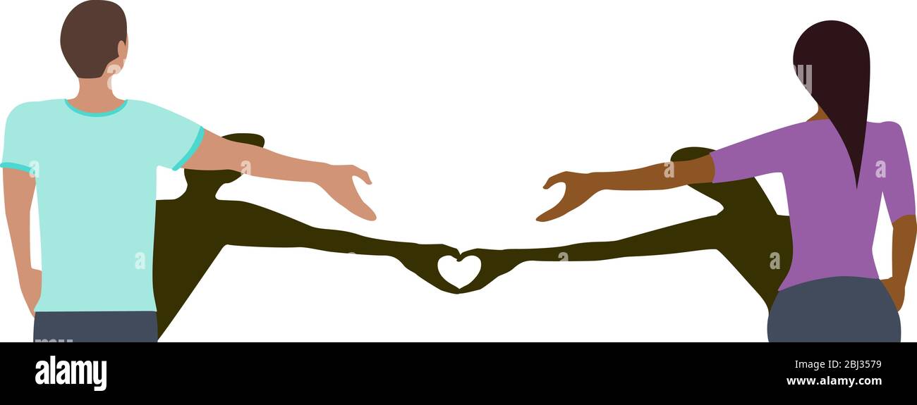 Social distancing greeting concept vector where two people remain at a ...