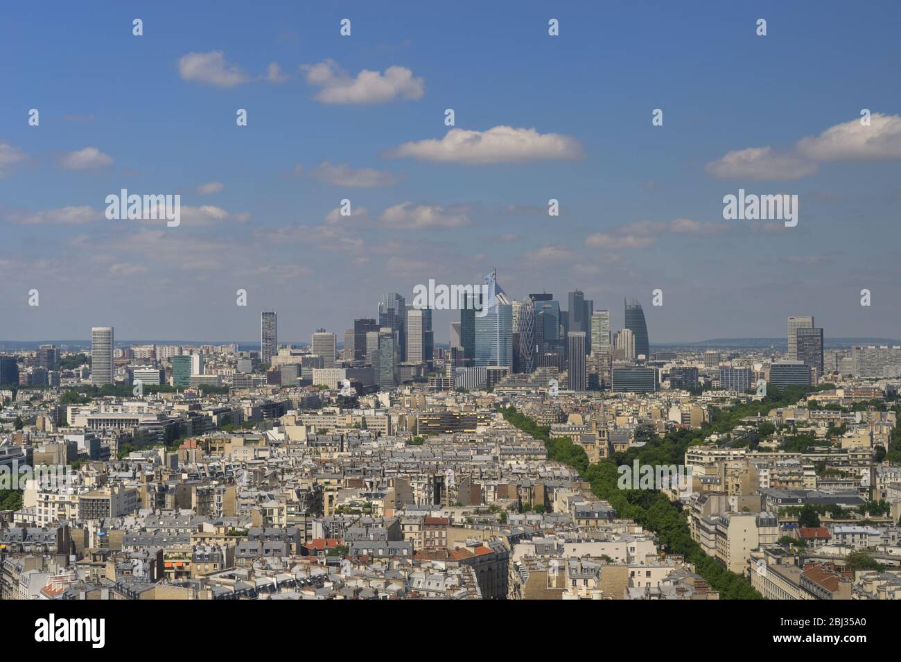 The modern La Defense district seen from Porte Maillot, Paris FR Stock Photo