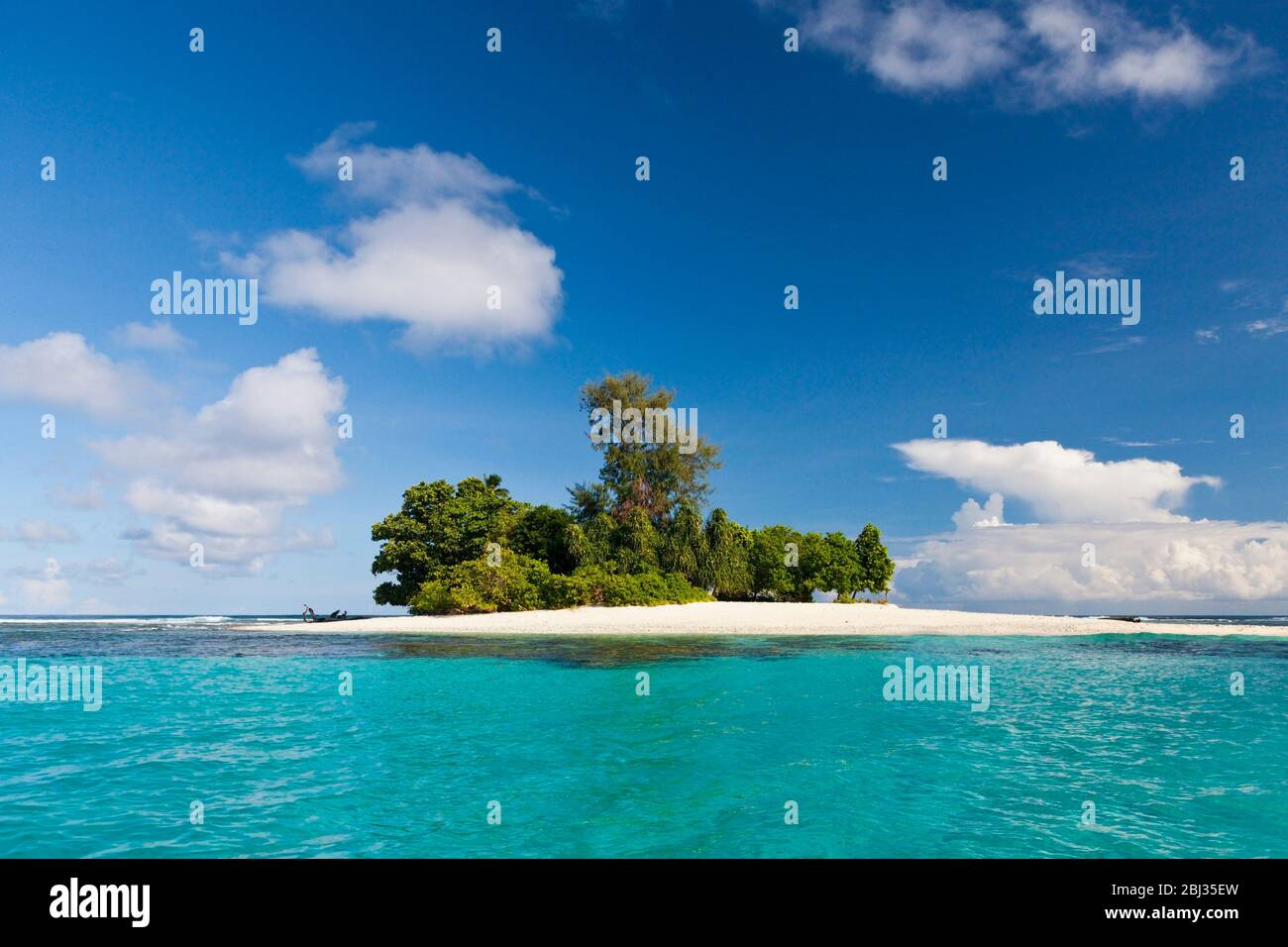 Aerial View of Islands of Balgai Bay, New Ireland, Papua New Guinea Stock Photo