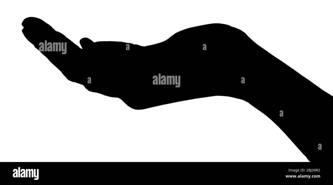 Silhouettes of hand, isolated on white Stock Photo - Alamy