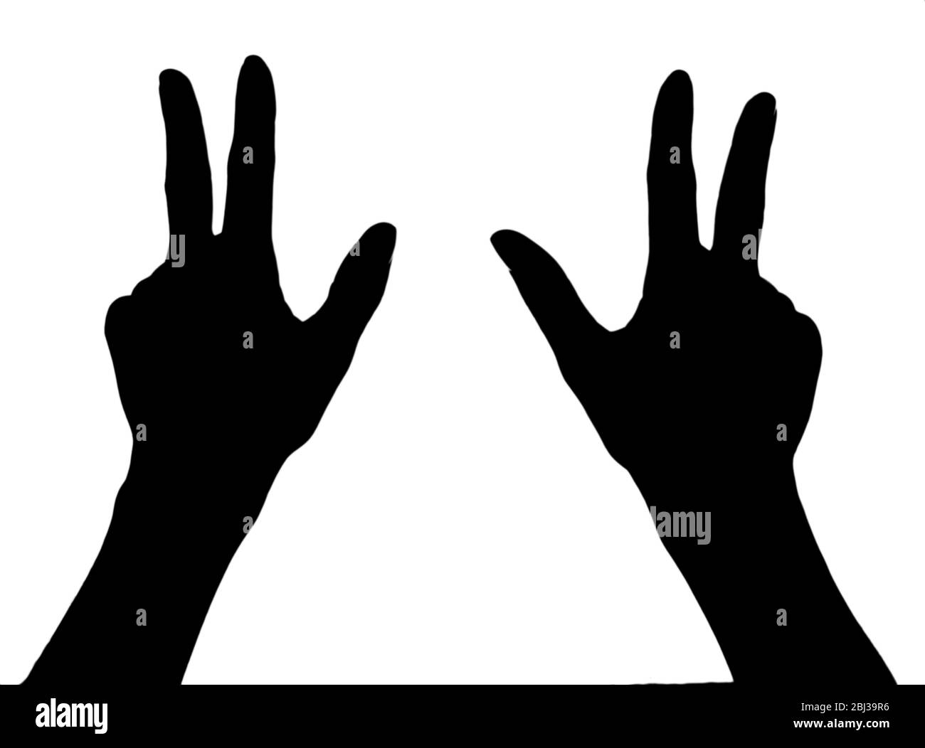 Silhouettes of hands, isolated on white Stock Photo - Alamy