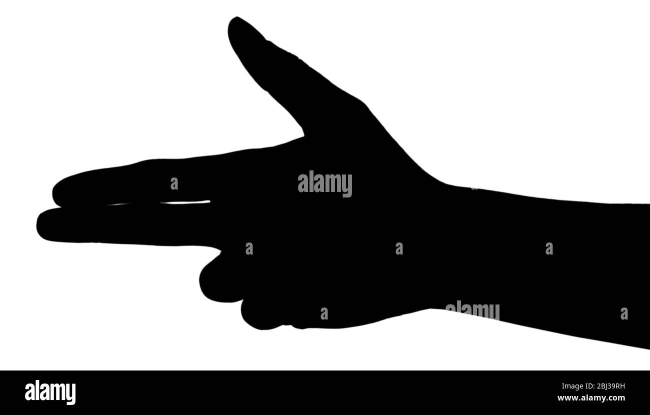 Silhouettes of hand, isolated on white Stock Photo - Alamy