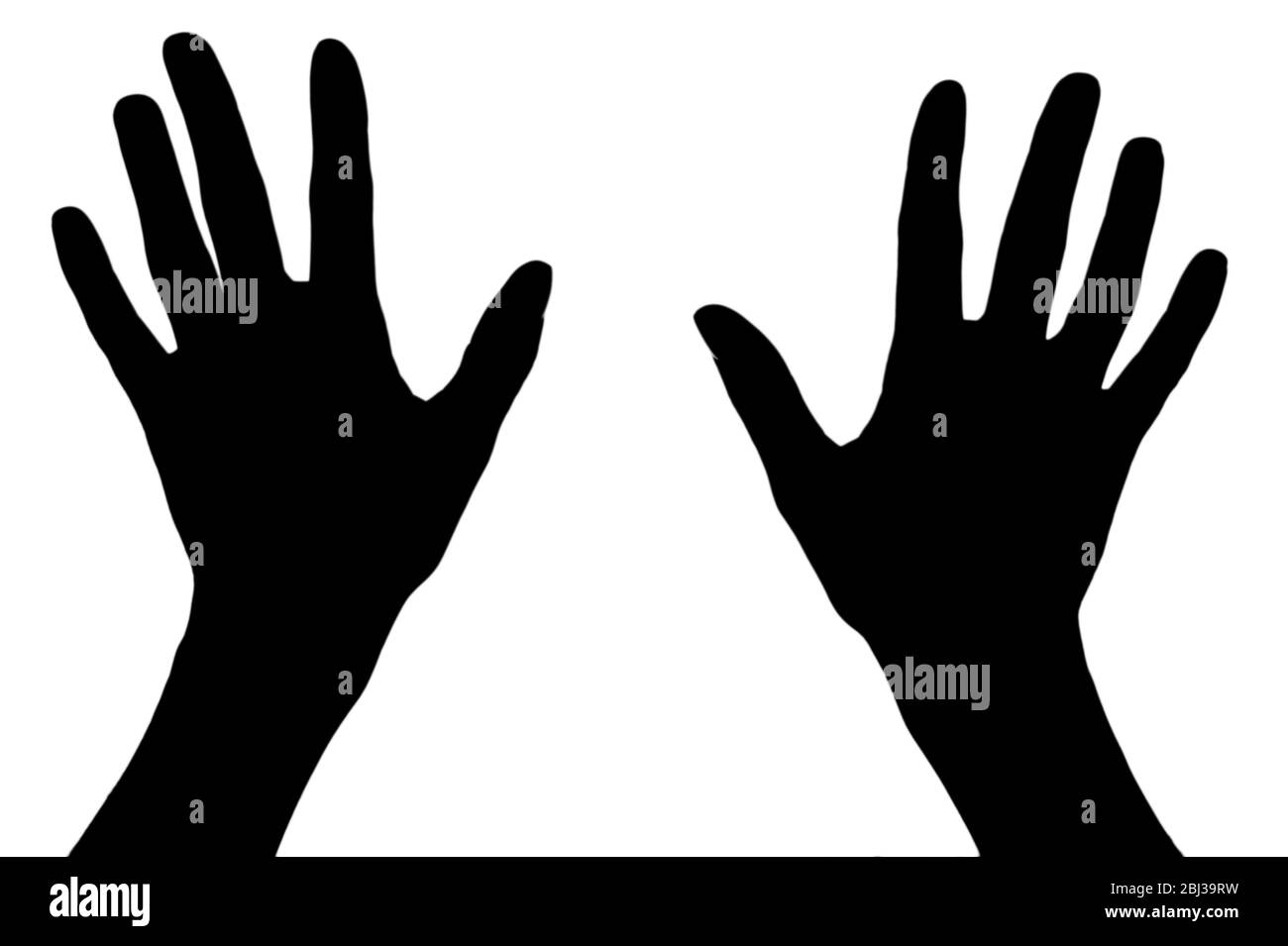 Silhouettes of hands, isolated on white Stock Photo - Alamy