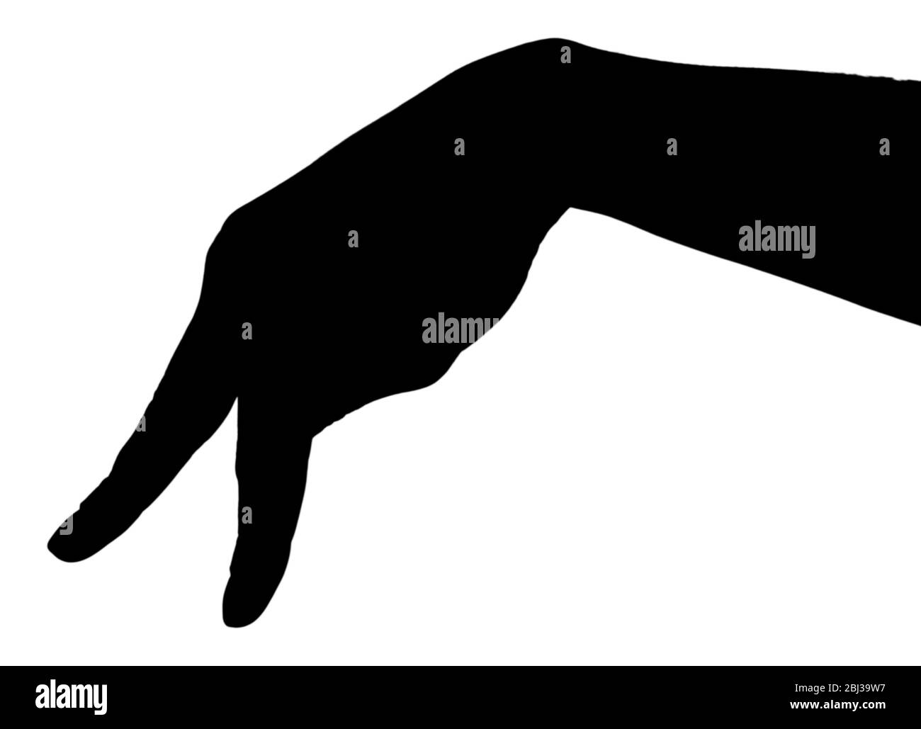 Silhouettes of hand, isolated on white Stock Photo - Alamy