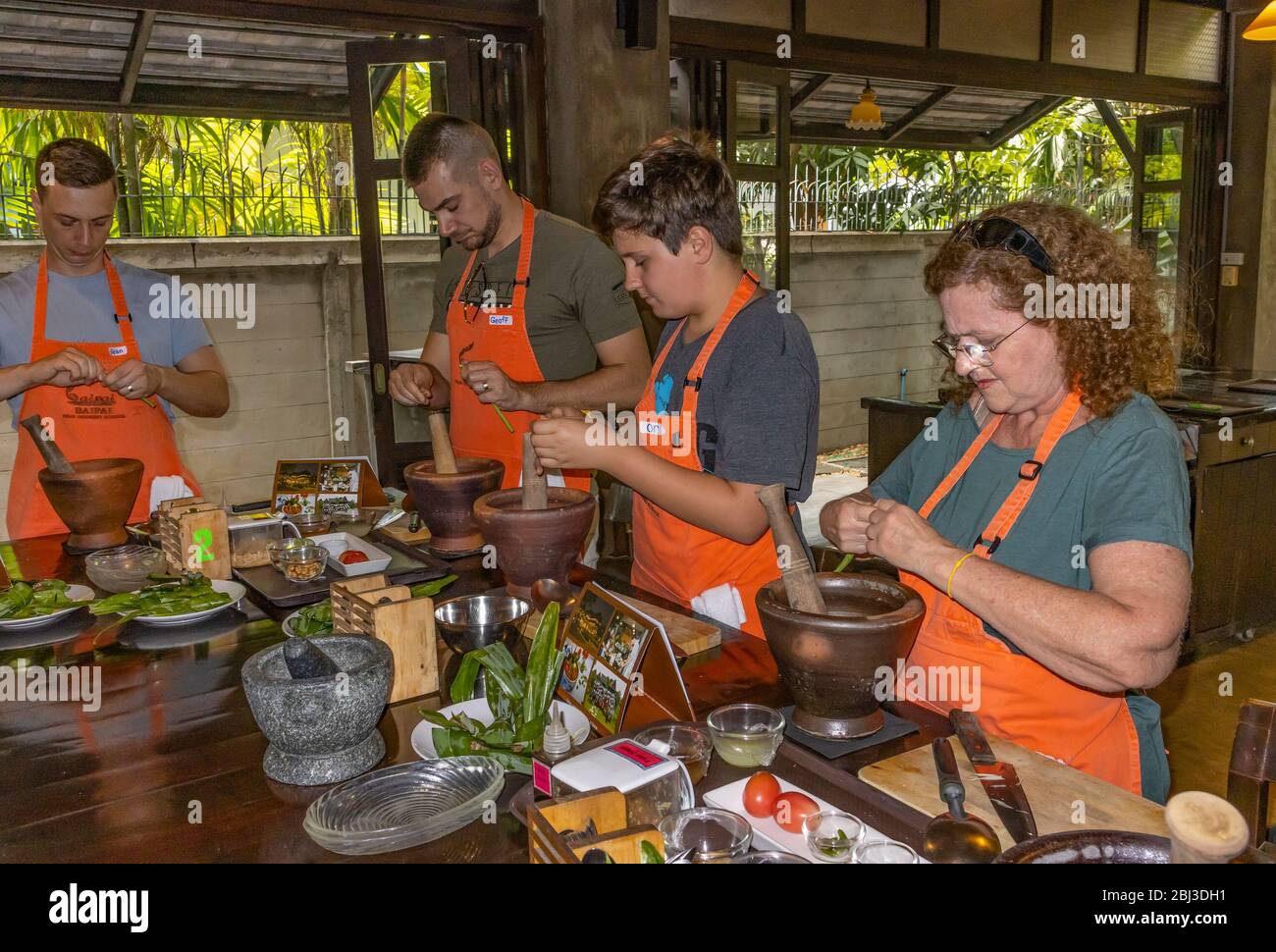 Bangkok, Thailand March 3rd, 2020 A thai cooking lesson in a cooking