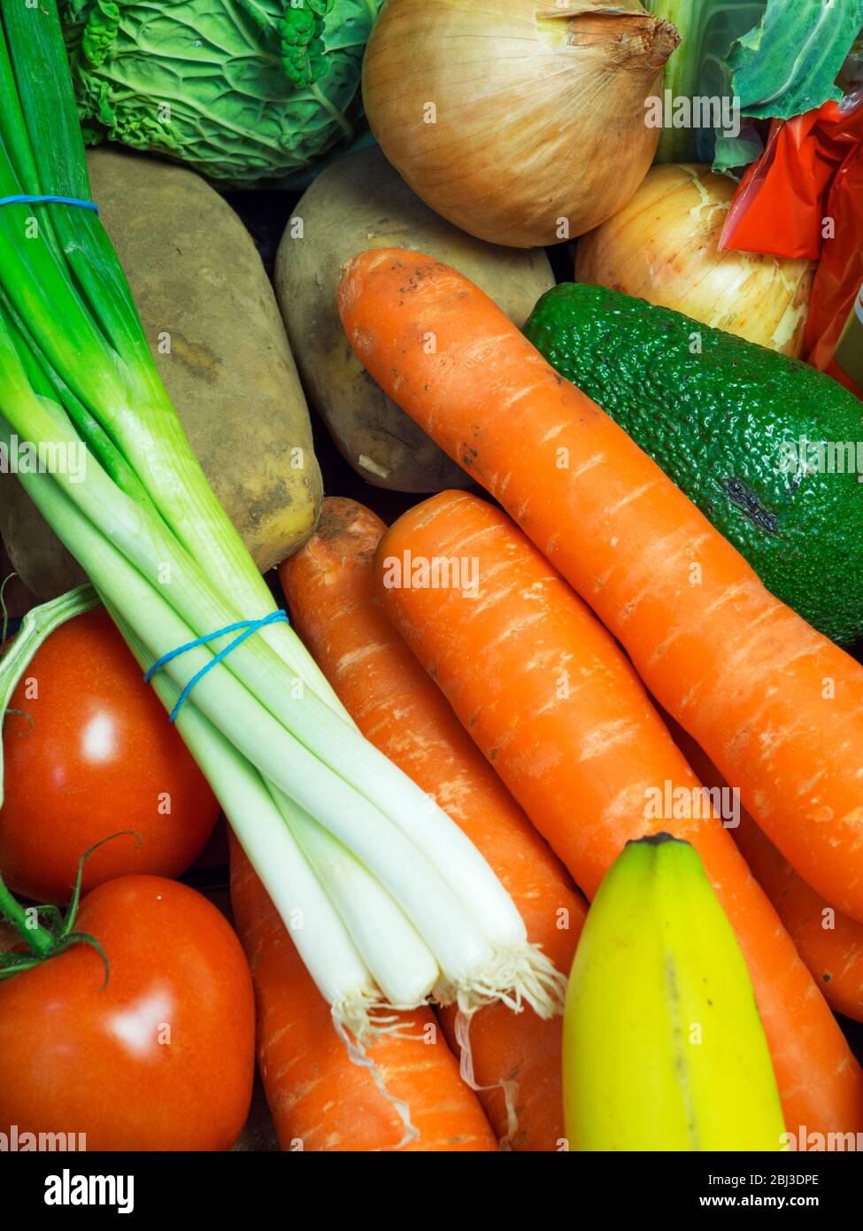 A Box Of Organic Vegetables Veg Box Ready For Home Delivery On The Stock Photo Alamy