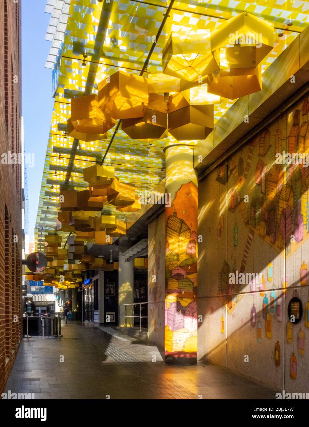Ornate lanterns over Globe Lane off William Street Perth Western