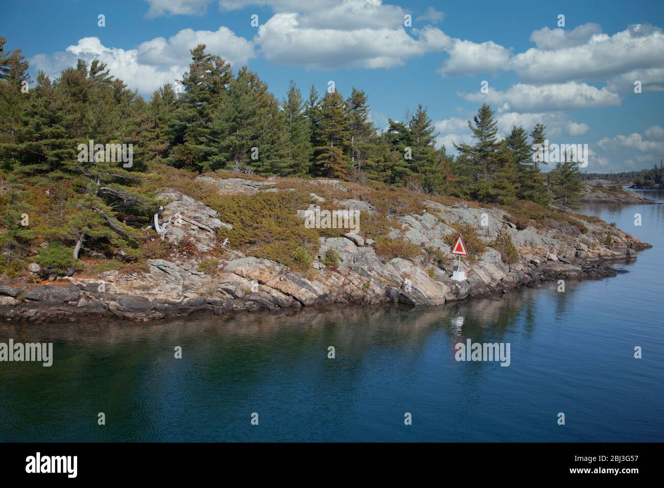 Canada, Ontario, Parry Sound, Thirty Thousand Islands, Georgian Bay,Cottage, weekend home, vacation, boat cruise, tourists, vacation, holiday, hiking, Stock Photo