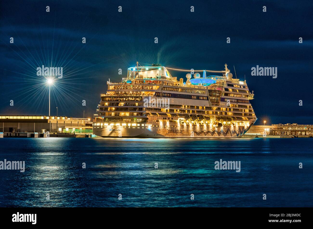 AIDA Stella cruise ship docked in Palma port. Stock Photo