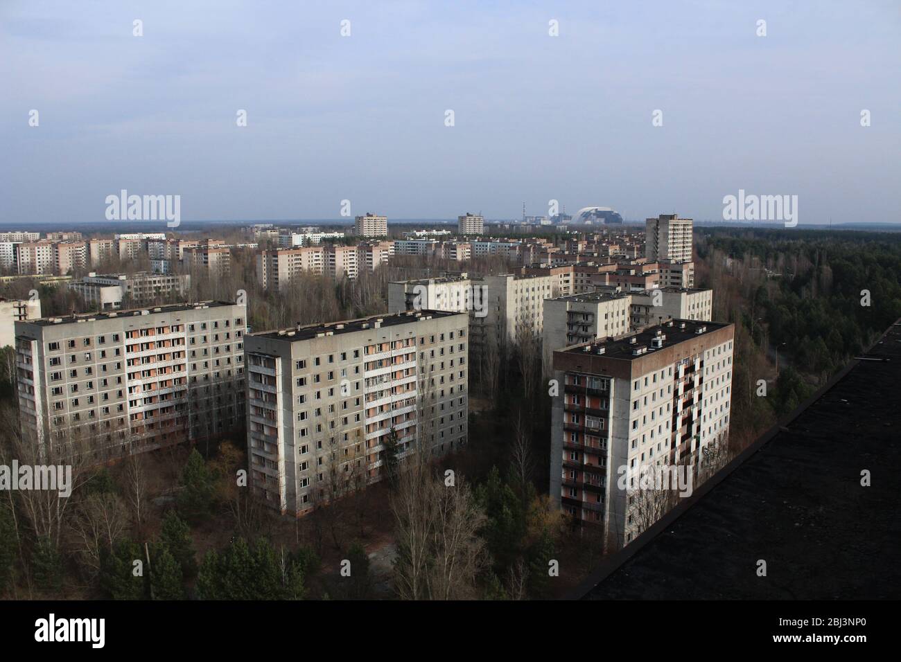 Pripyat city center from a height Stock Photo - Alamy