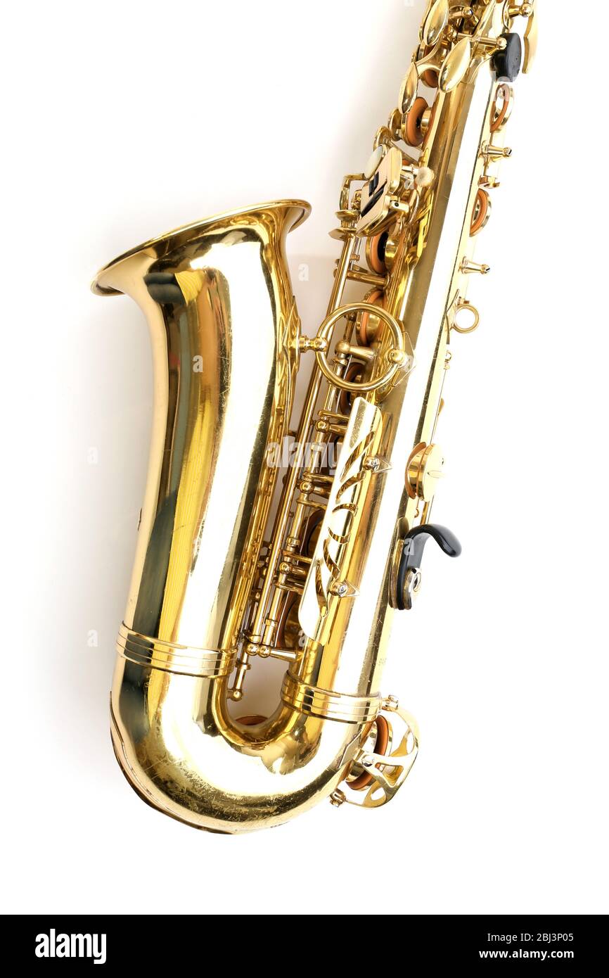 Closeup saxophone detail Cut Out Stock Images & Pictures - Alamy