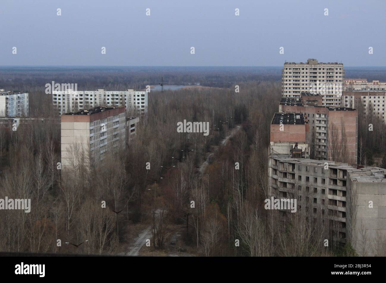 Pripyat city center from a height Stock Photo - Alamy