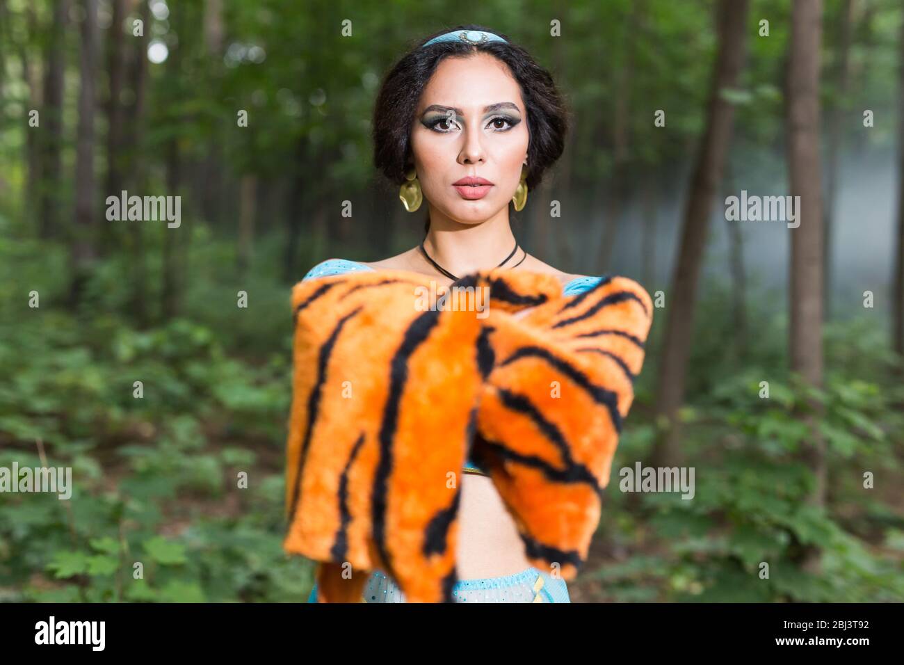 Woman calls stop wearing fur. Vegetarian campaign against the fur