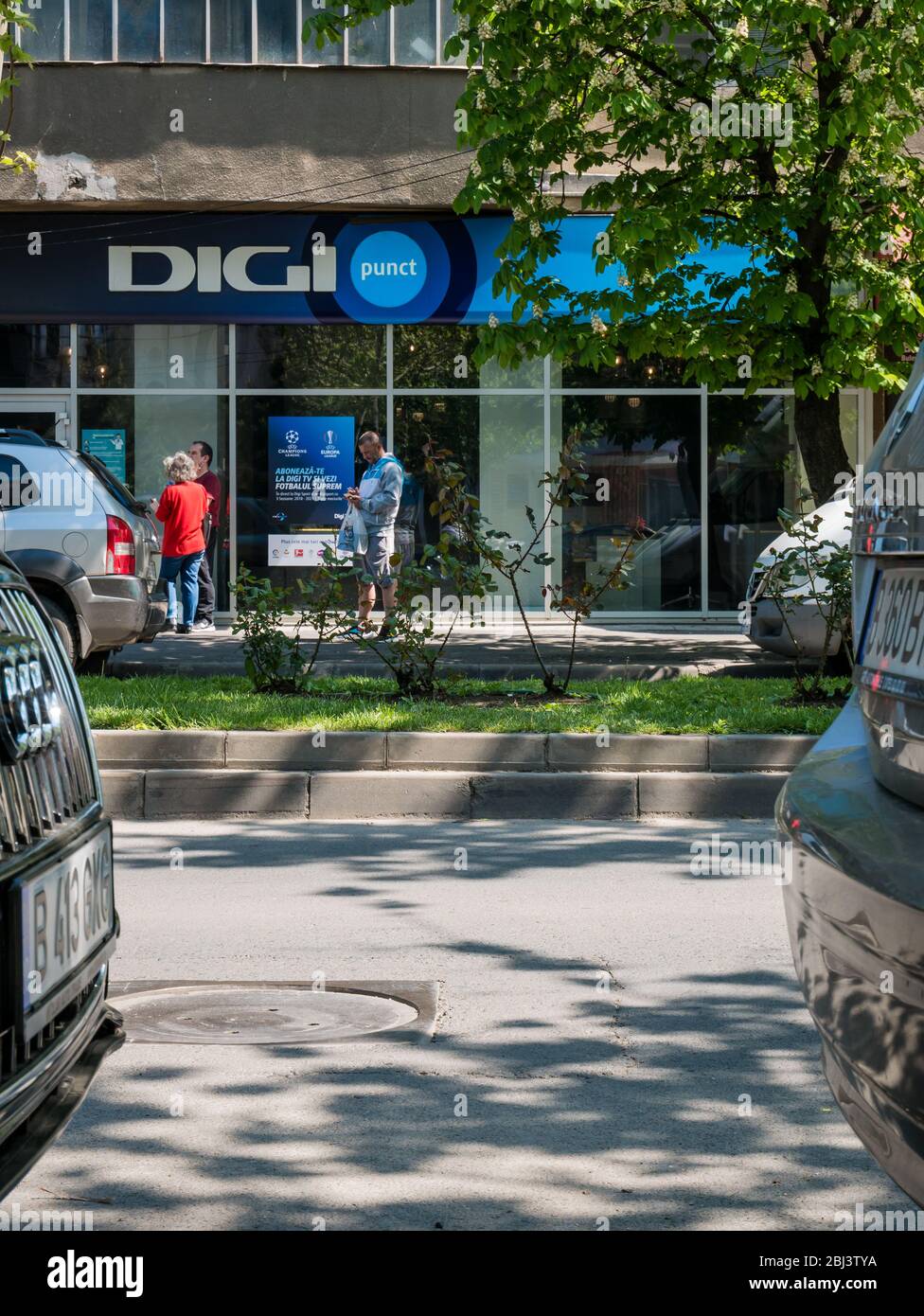 Bucharest/Romania – 04.27.2020: Digi Romania pay point belonging to RDS/RCS the largest cable and satellite television company in Romania. Stock Photo