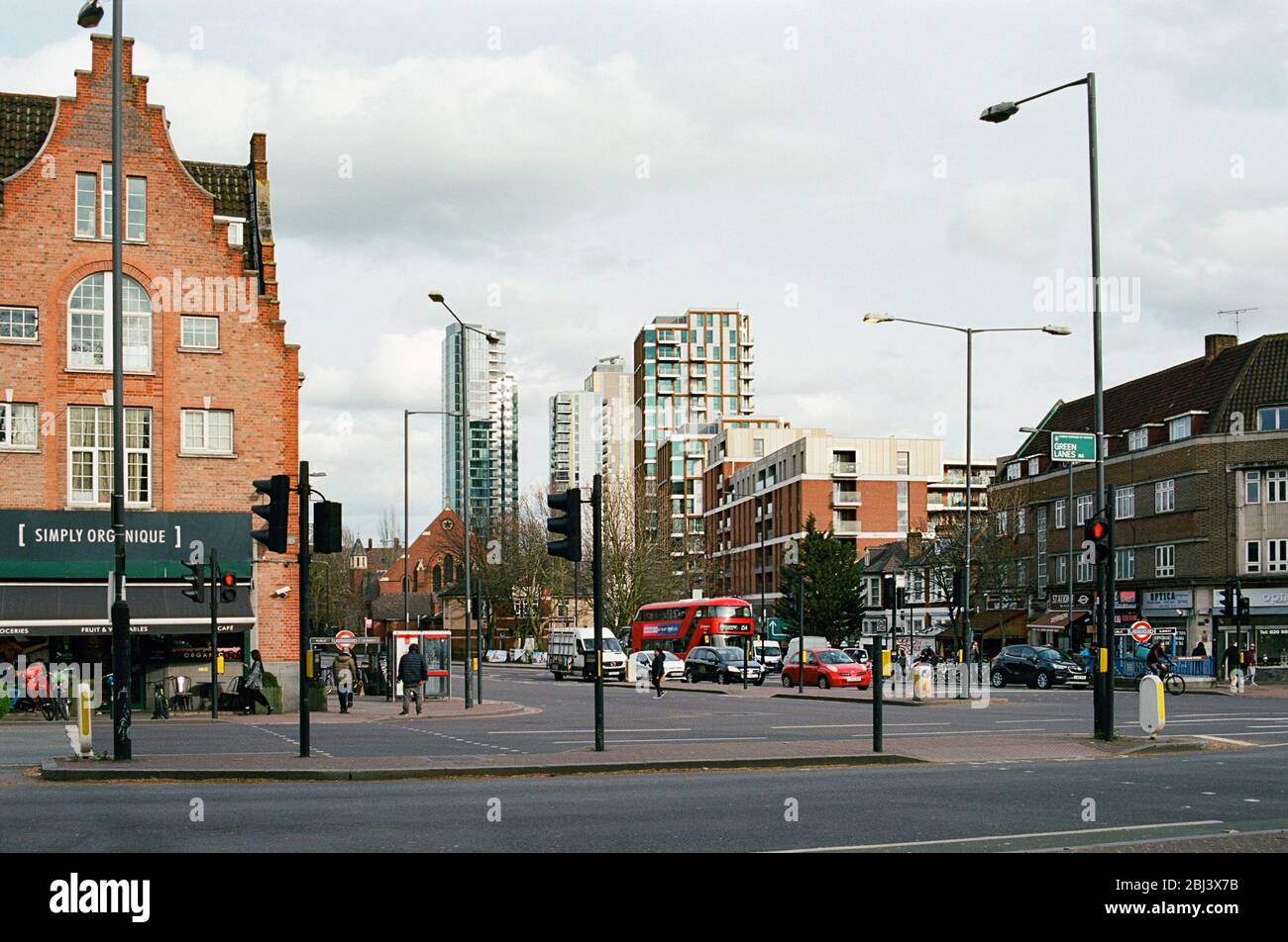 Manor House, North London UK, at the junction of Green Lanes and Seven