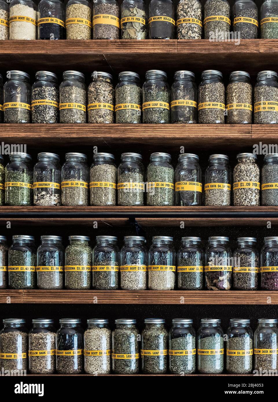Herbal apothecary display Stock Photo Alamy
