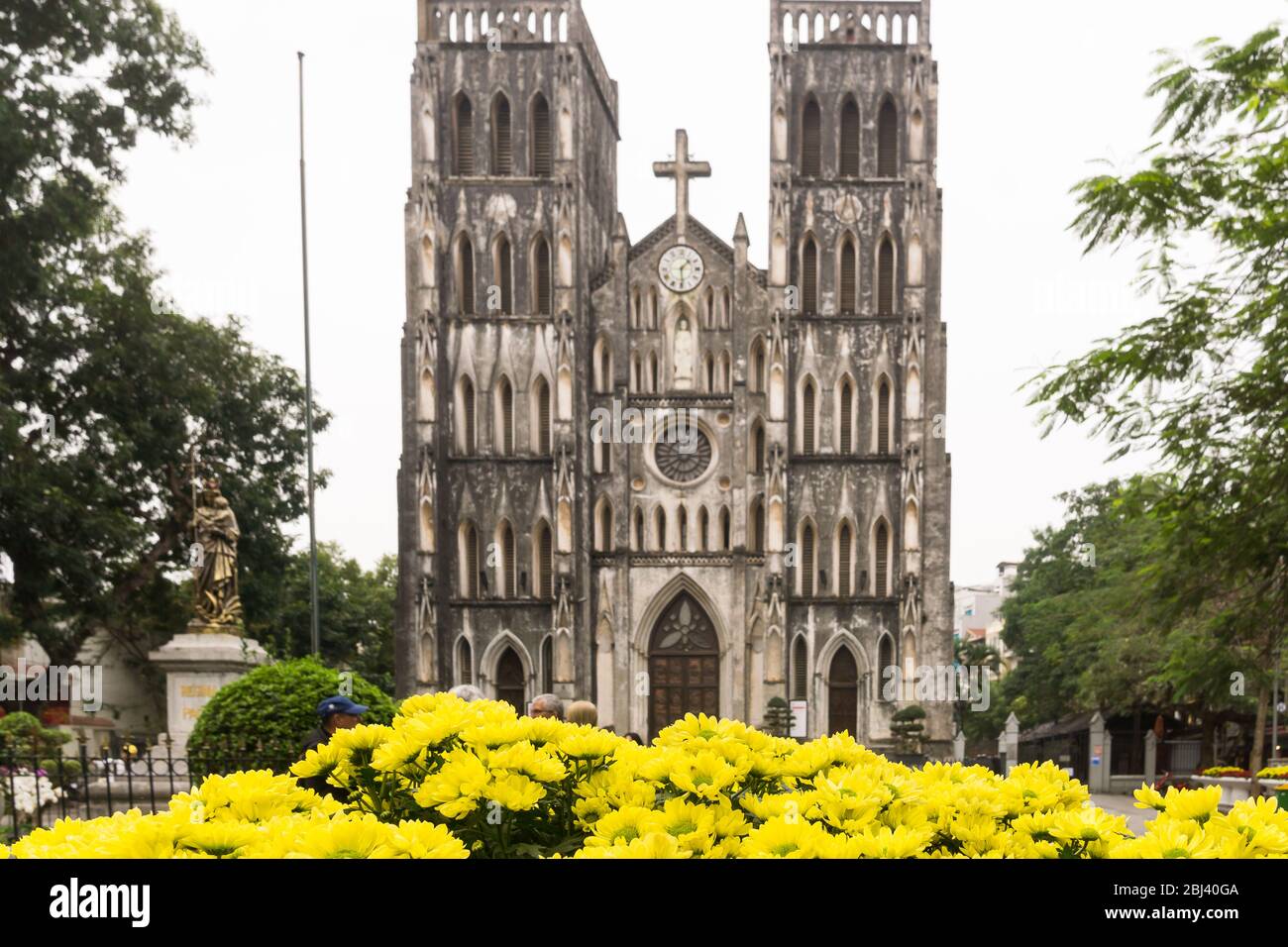 Hanoi St. Joseph's Cathedral - Neo-Gothic church of St. Joseph in Hanoi, Vietnam. Stock Photo