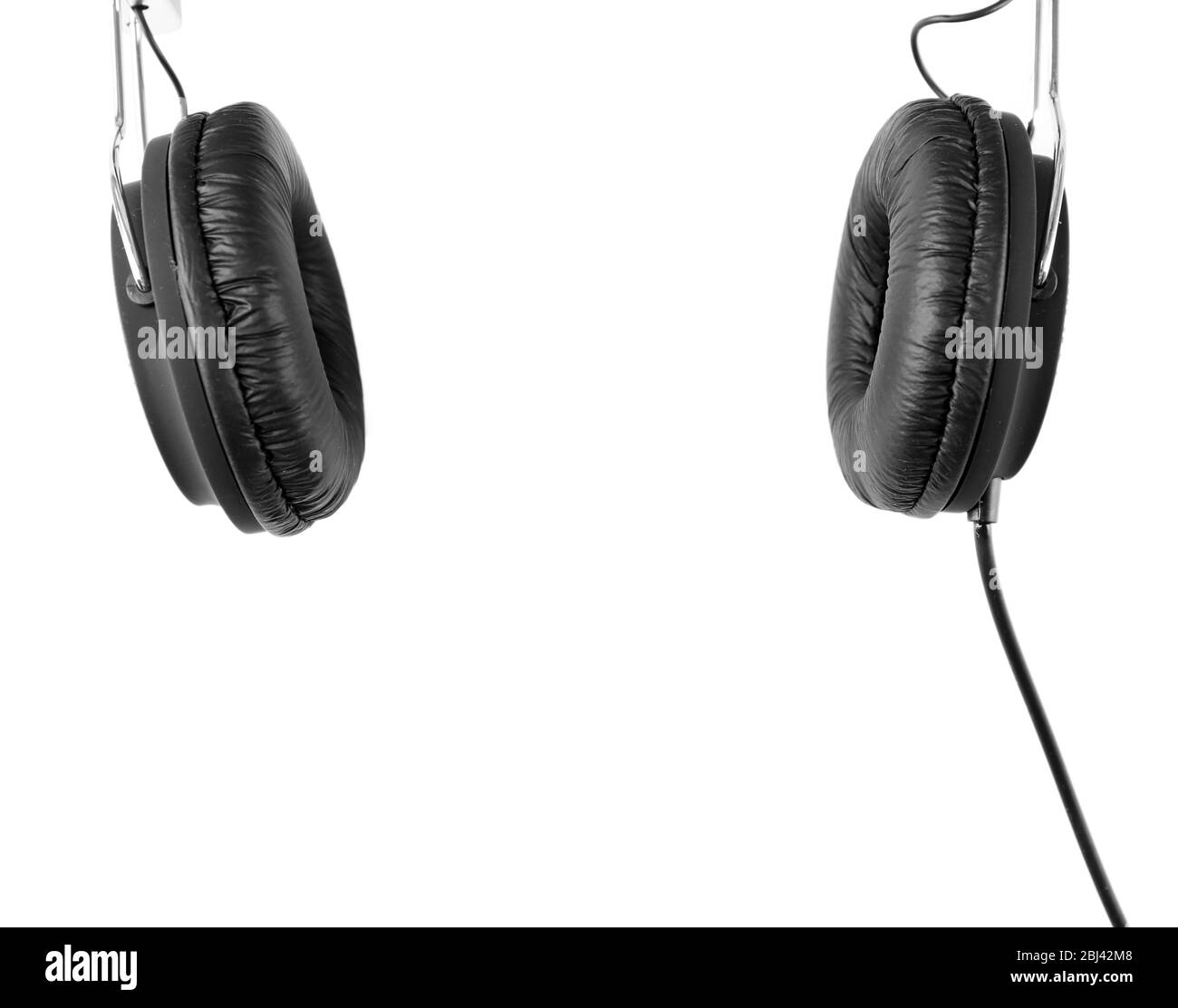 Black headphones isolated on white Stock Photo Alamy