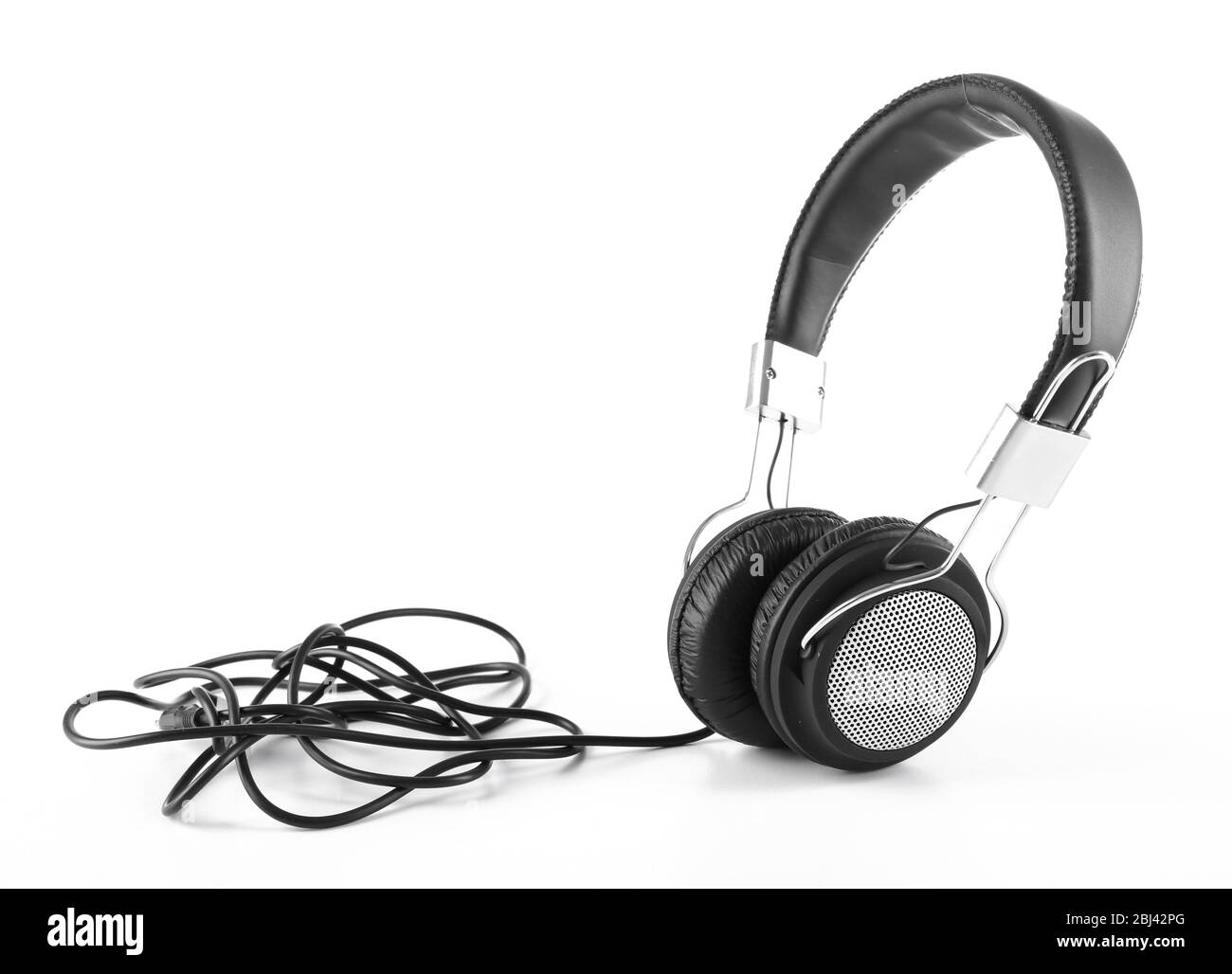Black headphones isolated on white Stock Photo Alamy