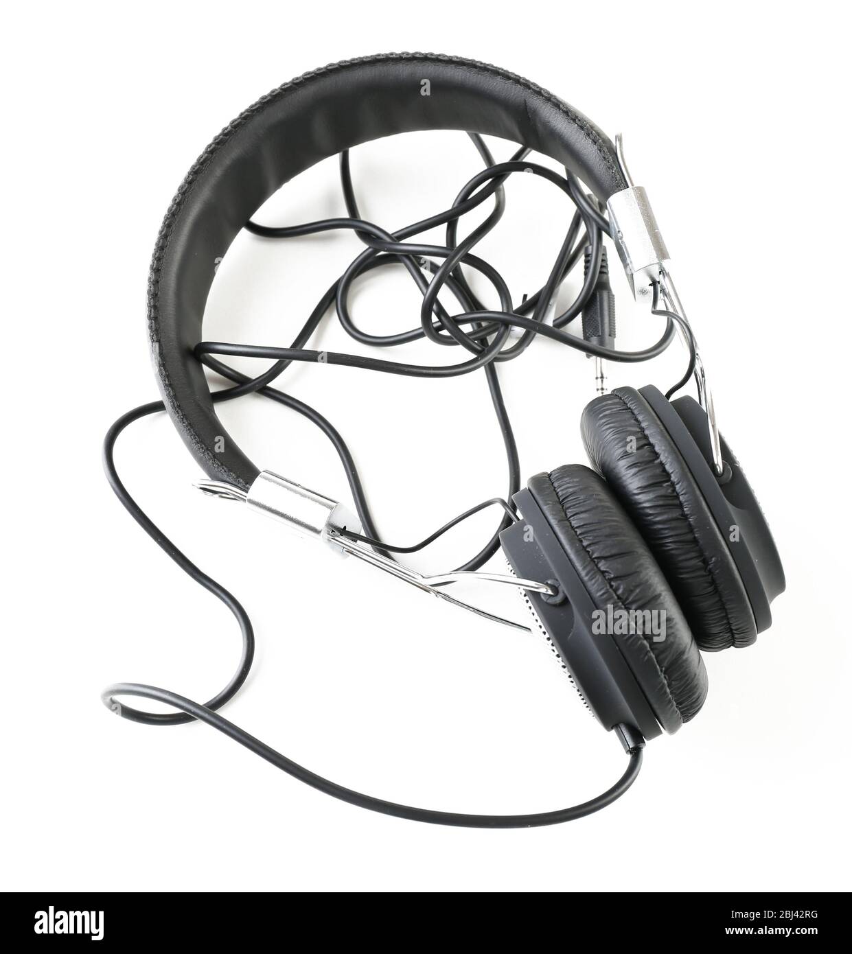 Black headphones isolated on white Stock Photo Alamy