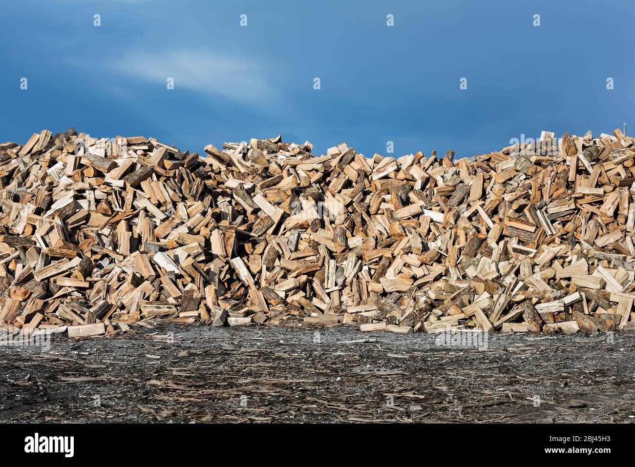 Large stack of split firewood Stock Photo Alamy
