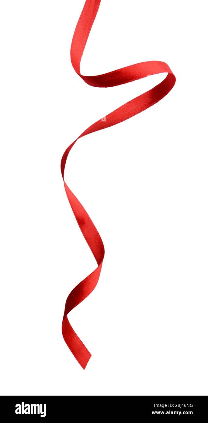 Red ribbon isolated on white Stock Photo - Alamy