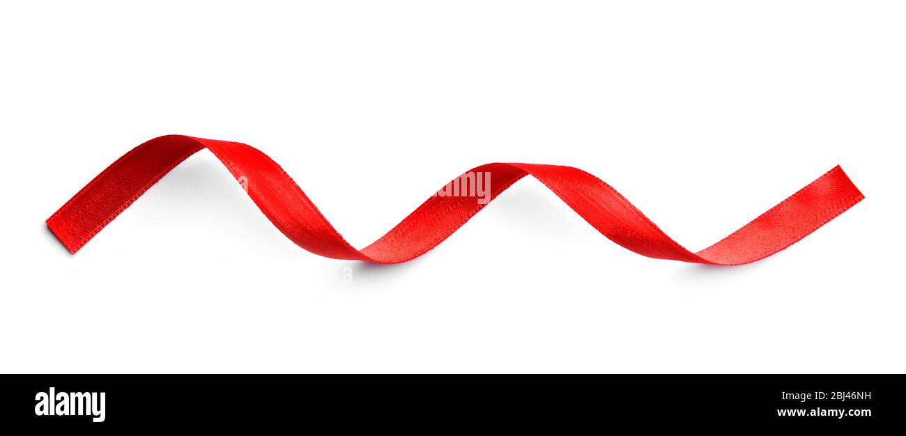 Red ribbon isolated on white Stock Photo - Alamy