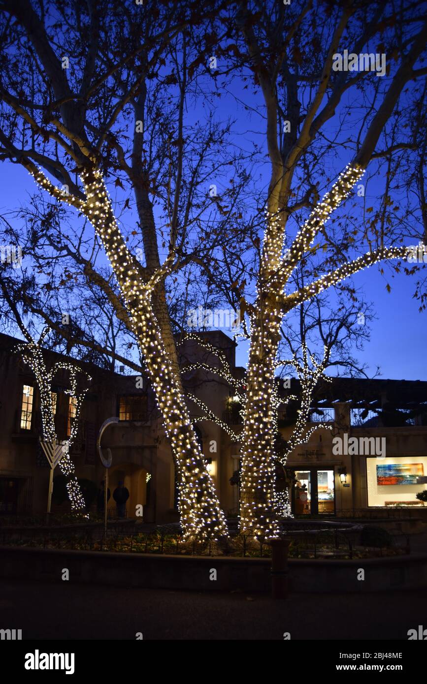 Sedona, AZ. U.S.A. Dec. 31, 2019.Tlaquepaque village. Holiday lights