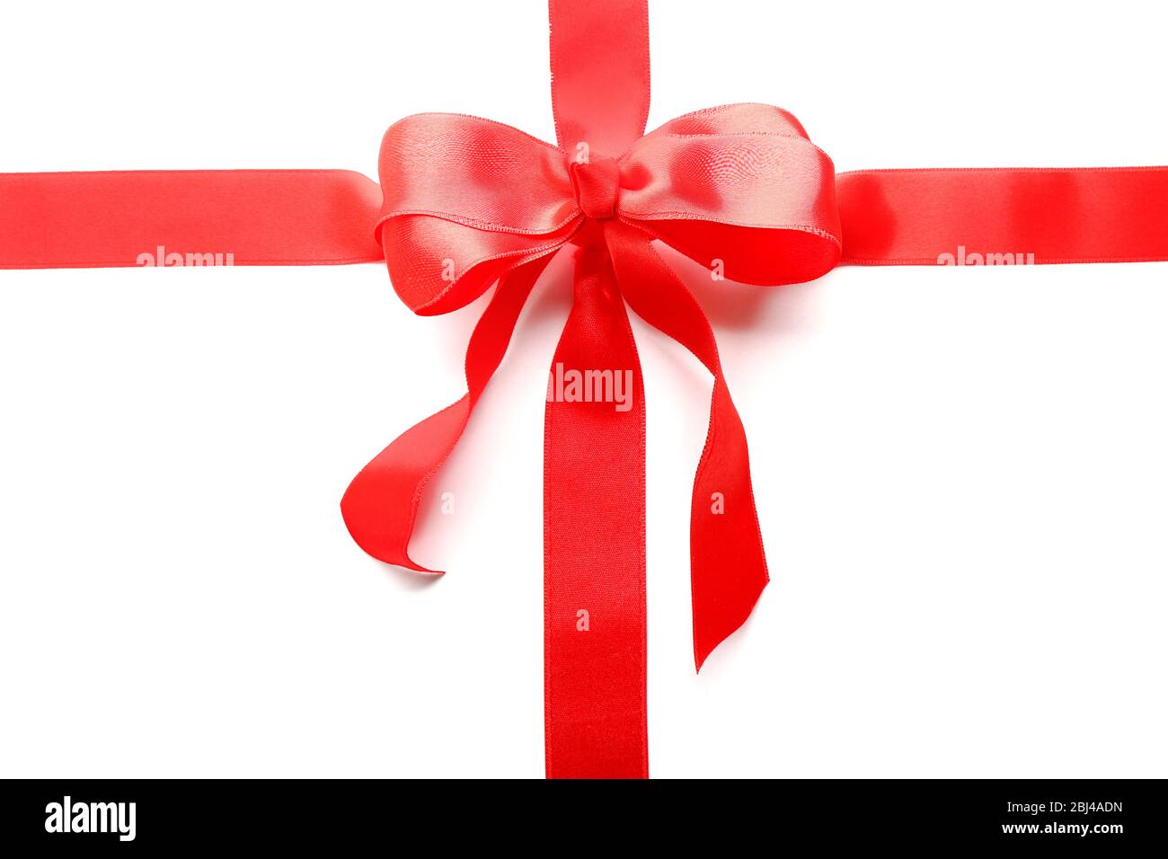 Two ribbons and bow, isolated on white Stock Photo Alamy