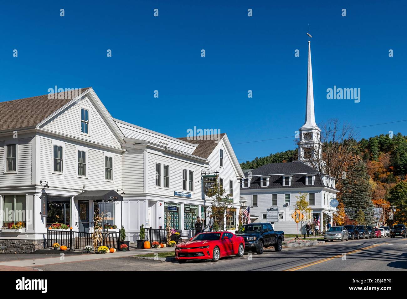 The charming village of Stowe in Vermont Stock Photo Alamy