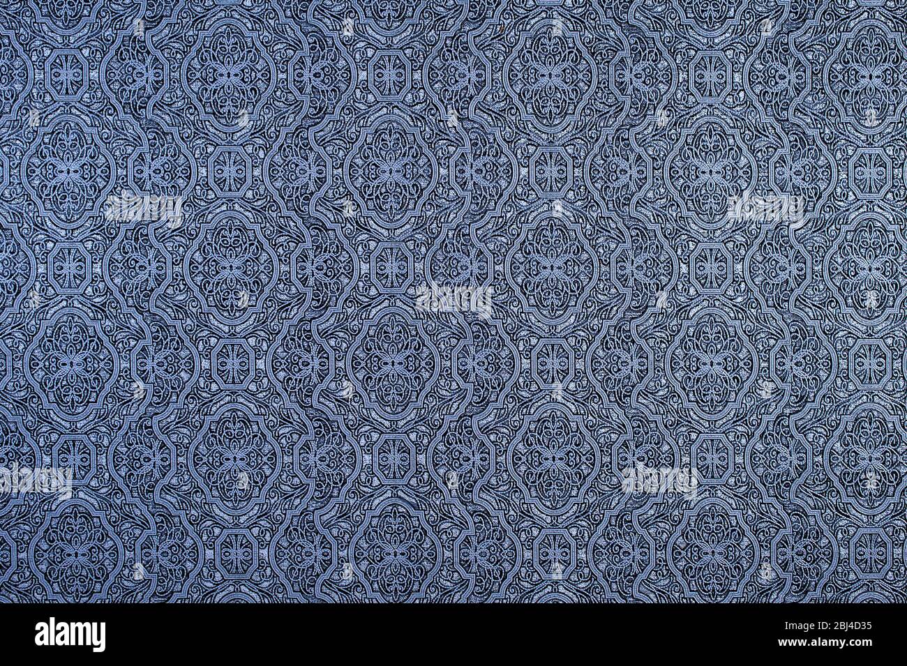 Seamless black and white damask wallpaper background pattern Stock Photo
