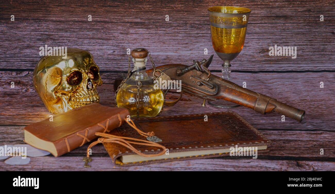 a varius jolly roger element from the still life photo, Stock Photo