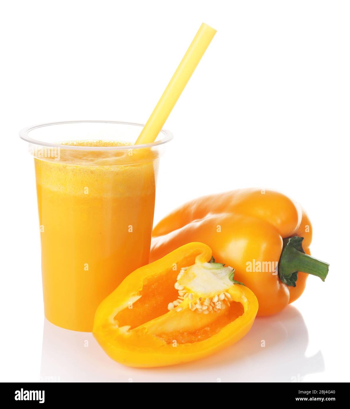 Fresh vegetable juice isolated on white Stock Photo Alamy