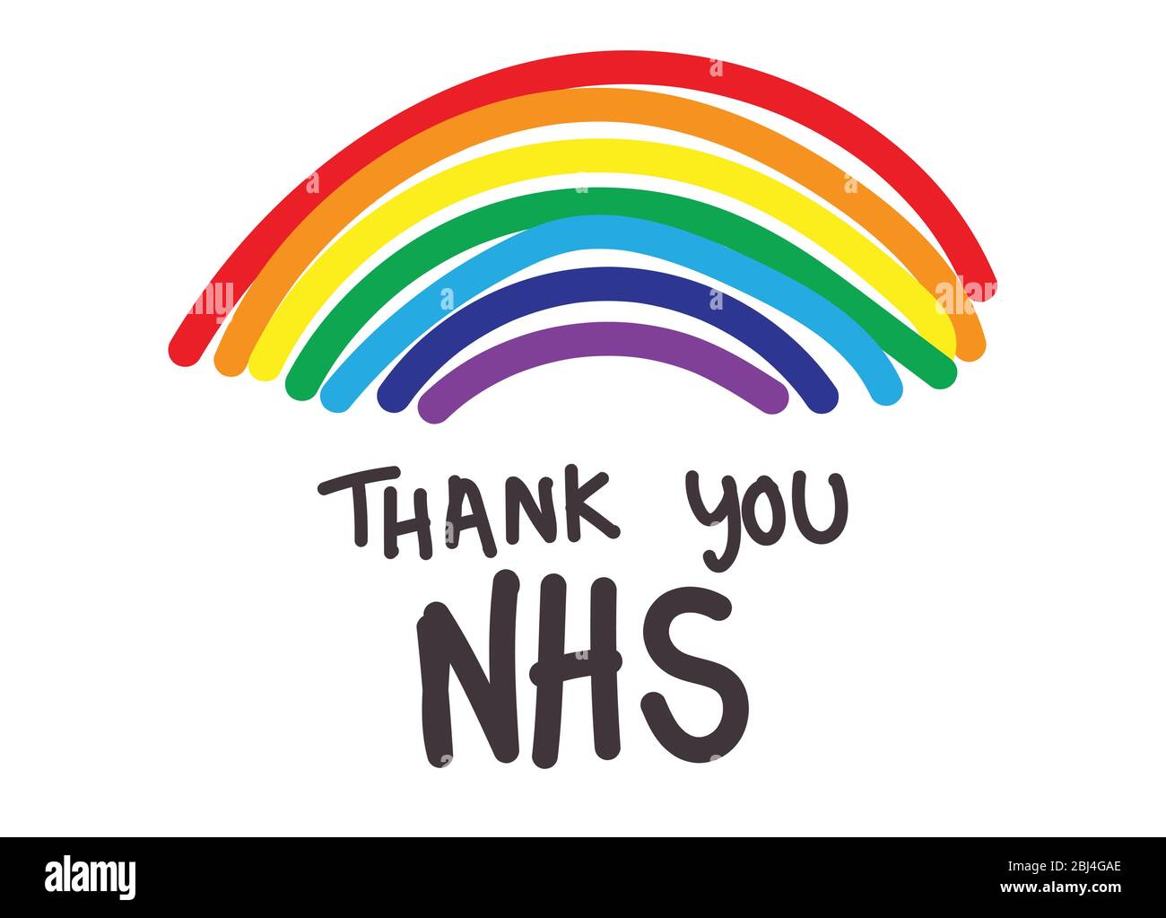 Thank you NHS rainbow vector during the 2020 Coronavirus pandemic Stock Vector