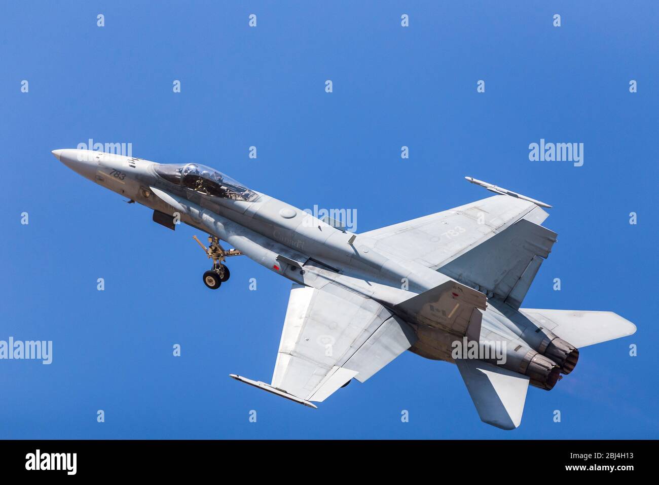 Topside of a Royal Canadian Air Force CF-18 Hornet. Stock Photo